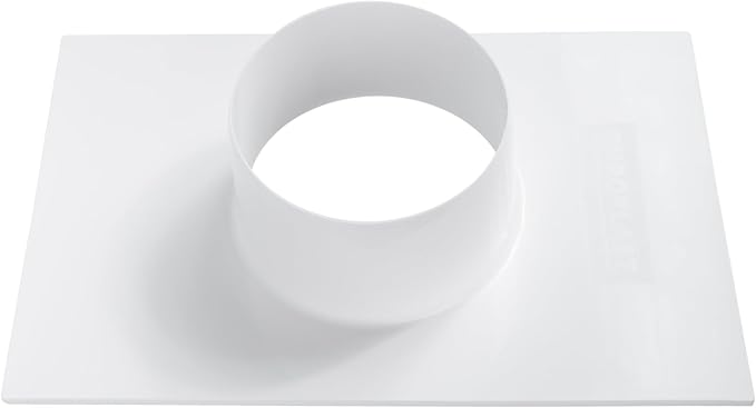 Vent Systems 4" Inch Duct Connector Flange – White Plastic Straight Ventilation Plate Adapter – Heavy-Duty HVAC Air Vent Fitting for Wall, Ceiling or Floor Mounting – Easy Indoor Installation