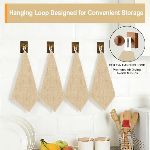 Microfiber Cleaning Cloth, 12 Pack Biege Cleaning Rags, Reusable Microfiber - Image 3