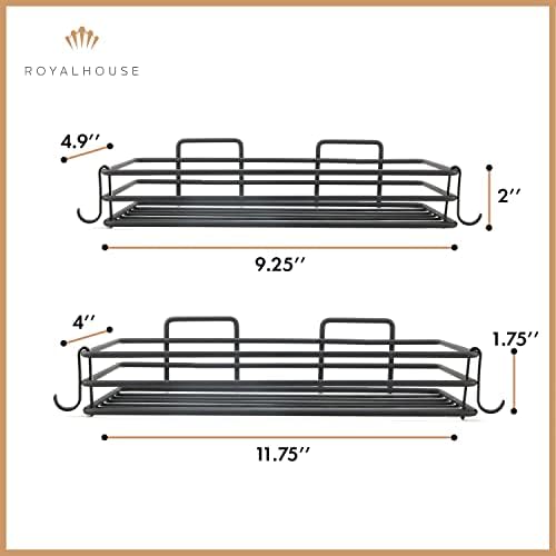 Shower Caddy Basket Shelf, 2 Pack Black Stainless Steel Organizer - Image 2