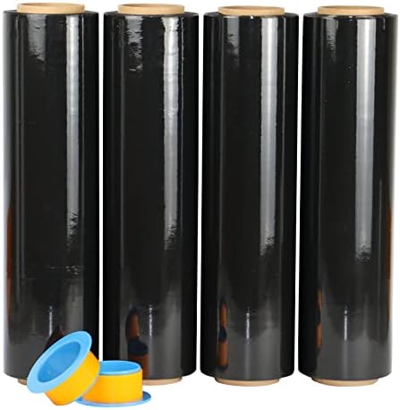 BOMEI PACK Black Stretch Wrap Industrial Strength by BOMEIPACK