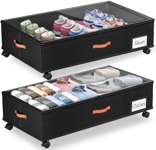 Under Bed Storage with Wheels, XXL Large Under the Bed Storage Organizer Bins by Ashwanth