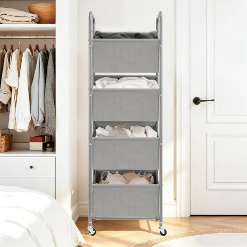 STO STO 4-Tier Vertical Rolling Laundry Hamper, Removable Bags - Image 7