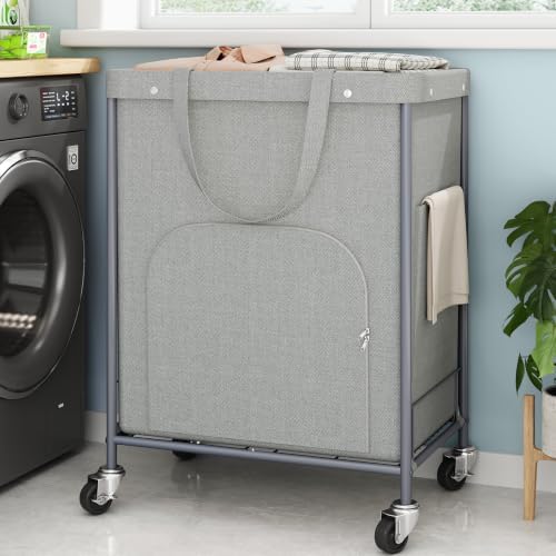 170L Large Laundry Basket with Wheels, Rolling Laundry Hamper Easy Access - Image 2