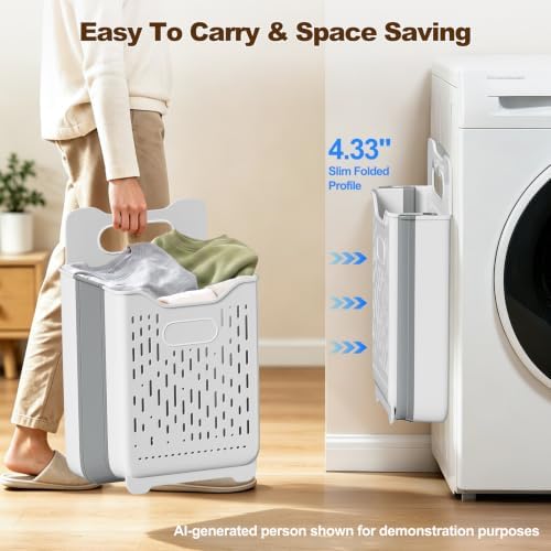 Spreezy 2 Pack Collapsible Laundry Basket - Image 4