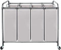 STO STO Laundry Sorter 4 Section, 4 Bag Clothes Hamper, Rolling Laundry Cart by STOSTO