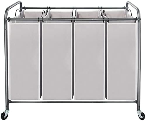STO STO Laundry Sorter 4 Section, 4 Bag Clothes Hamper, Rolling Laundry Cart by STOSTO
