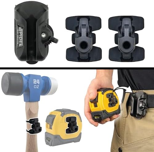 Spider Tool Holster Pro Tape Measure + Hammer Holster Kit, Ambidextrous by SpiderToolHolster