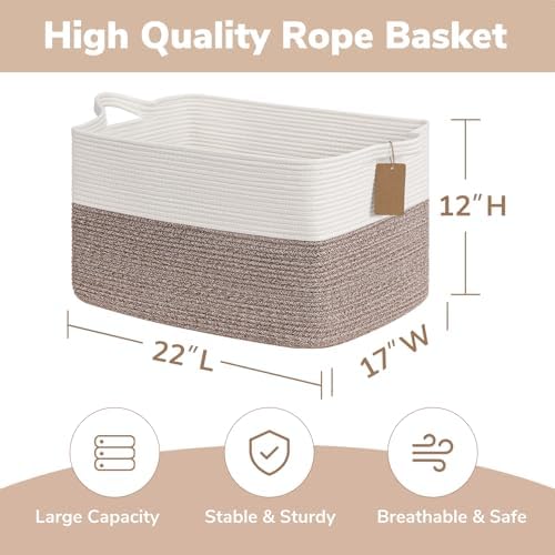 Goodpick 75L Extra Large Woven Rope Blanket Basket - Image 3