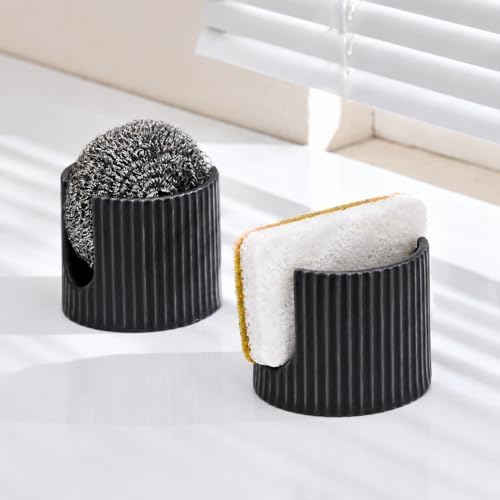 Ceramic Sponge Holder for Kitchen Sink, Quick Dry Sink Caddy Organizer - Image 2