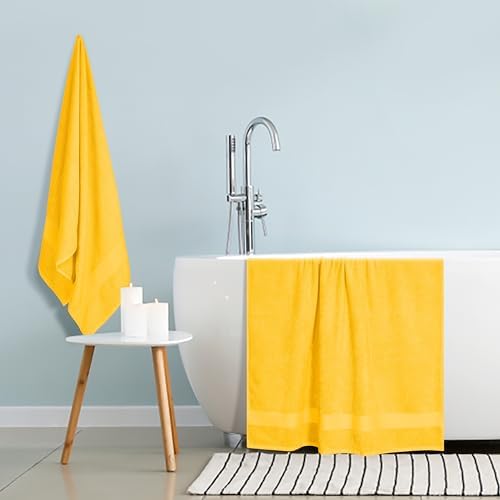 GLAMBURG Premium Cotton Oversized 2 Pack Bath Sheet 35x70-100% Pure Cotton - Image 4