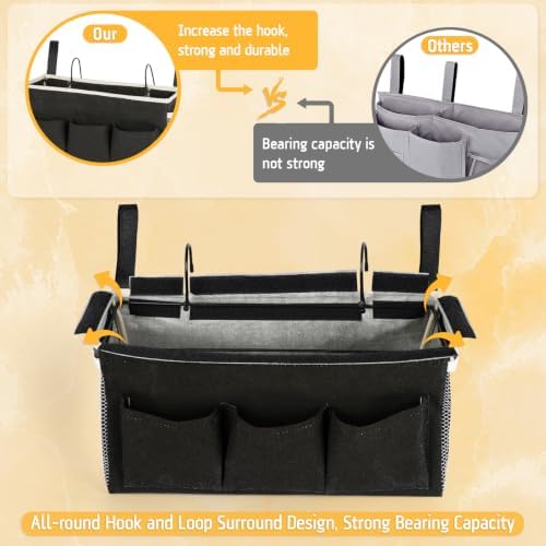 Lilithye Bedside Caddy, Bedside Storage Bag Hanging Organizer - Image 5