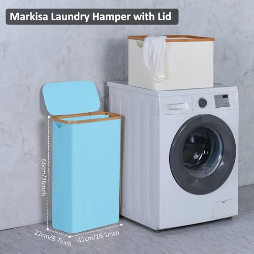Slim Laundry Basket, 60L Laundry Hamper - Image 3
