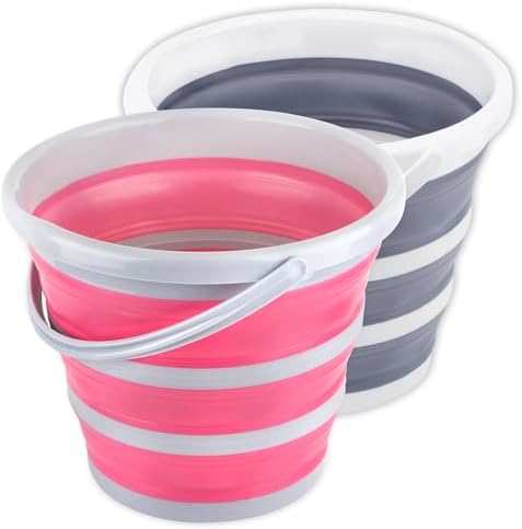 Collapsible Bucket 10L 2.6 Gallon Cleaning Bucket Mop Bucket Folding Foldable by Craftend