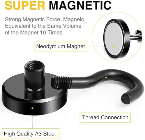 DIYMAG Magnetic Hooks, Strong Magents 10 Pack 85lbs - Image 5