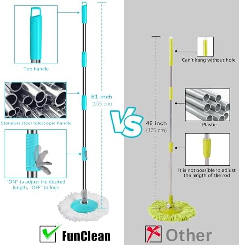 FunClean Large Spin Mop Bucket Set - Image 3