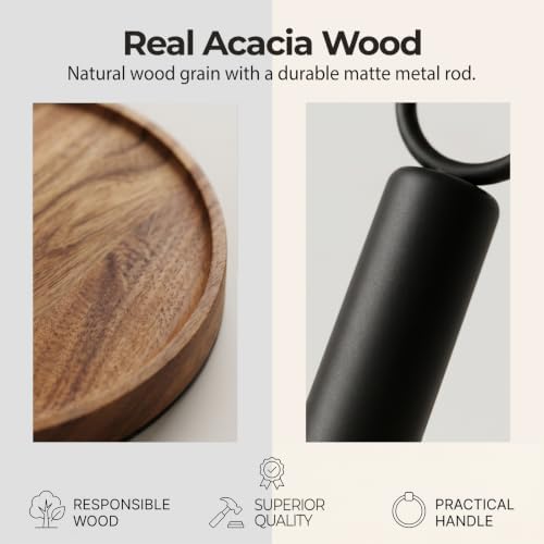 WILDMOS Paper Towel Holder Countertop, Solid Acacia Wood - Image 4