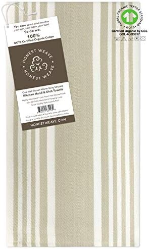 HONEST WEAVE GOTS Certified Organic Cotton Kitchen Hand and Dish Towel Sets - Image 2