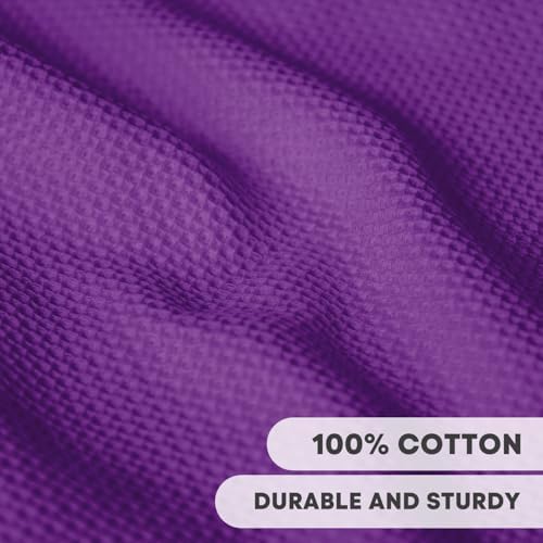 Artoid Mode 100% Cotton Purple Waffle Weave Kitchen Dish Cloths, 12x12 Inch - Image 2