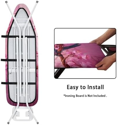 Hummingbird Ironing Board Covers and Pads Pink Flowers Ironing Board Padded - Image 5