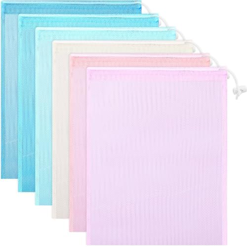 Frienda 6 Pack Mesh Drawstring Bags 11x15 Inch by Frienda
