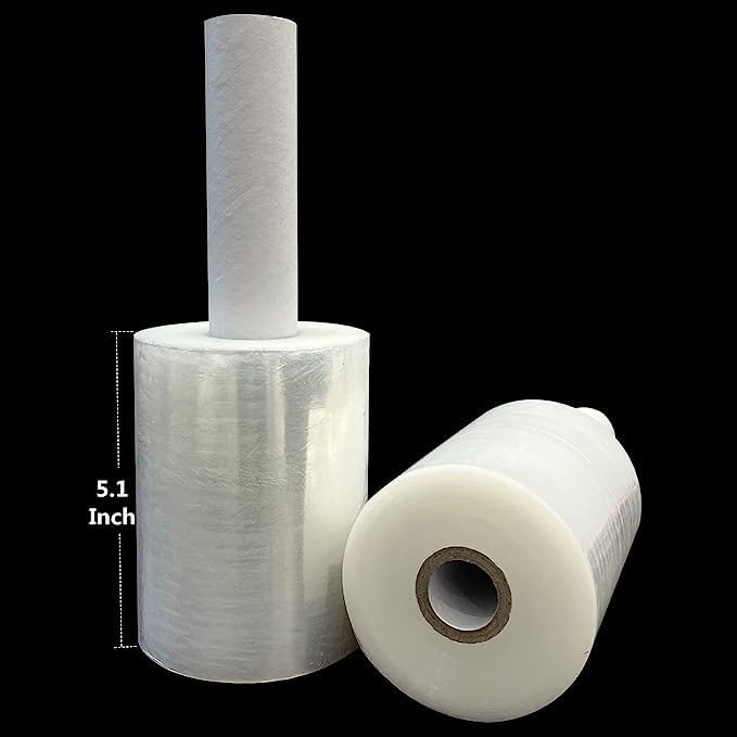 4-Pack Industrial Mini Clear Stretch Wrap Film 80 Gauge 5.1" 1000ft - Image 4