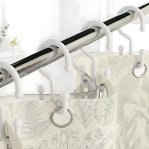 Bathway White Plastic Double Shower Curtain Hooks, 24 Bathroom Shower Rings by Bathway