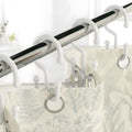 Bathway White Plastic Double Shower Curtain Hooks, 24 Bathroom Shower Rings by Bathway