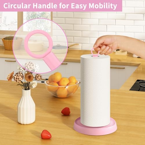 Pink Paper Towel Holder Countertop, Stainless Steel, Paper Towel Stand Holder - Image 2