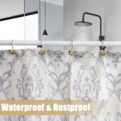 12PCS Decorative Shower Curtain Hooks, Rustproof Metal Flower Shower Curtain - Image 4