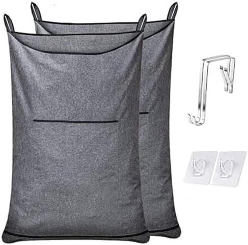 2Pcs XL Hanging Hamper, Over the Door Hamper Bag by MakeLifeSimpleandEfficient