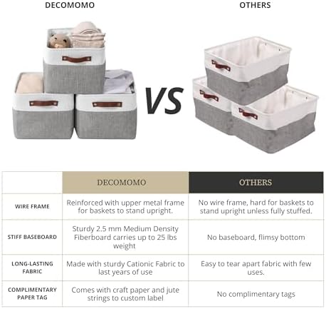 DECOMOMO Storage Bins, Large Fabric Storage Baskets - Image 5