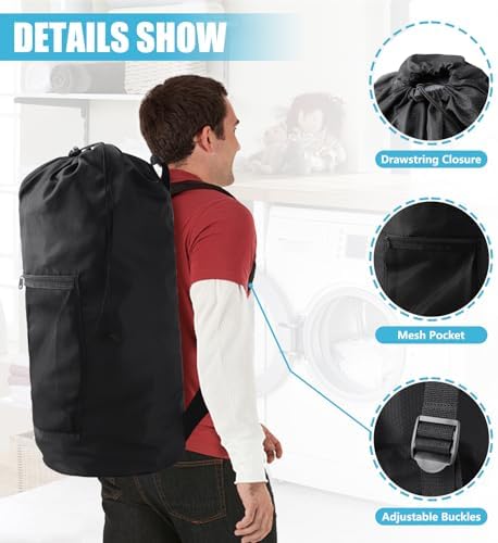 Laundry Bag Backpack, Olosar 2PCS Extra Large Travel Laundry Bag - Image 2