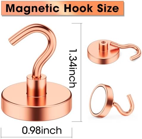 VNDUEEY Magnetic Hooks, 80 Lbs Super Earth Magnets Hooks - Image 4