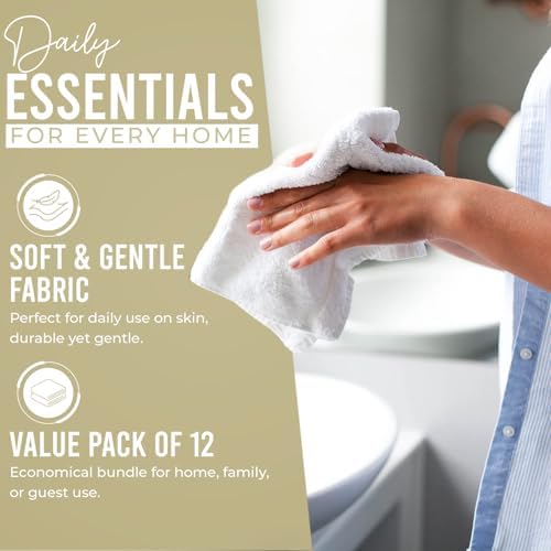 DAN RIVER 12 Pack Cotton Wash Cloths Set - Image 3