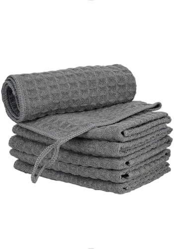 watchget 6 Pack Microfiber Espresso Barista Cleaning Towels, Dark Grey by watchget