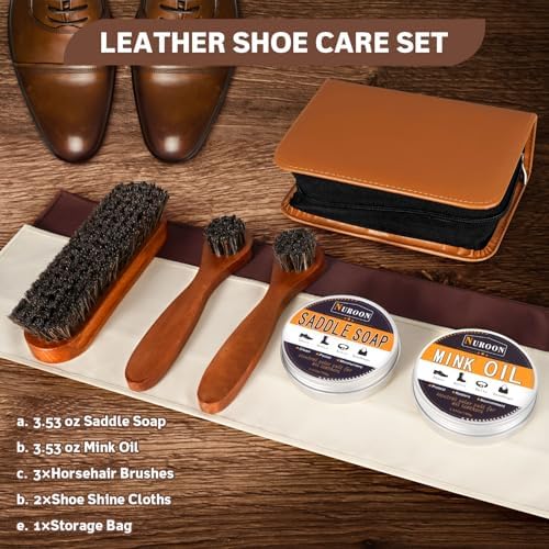 Nuroon Leather Boots Care Kit-3.52oz Saddle Soap+3.52oz Mink Oil - Image 5