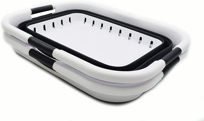 SAMMART 41L Set of 2 Collapsible 3 Handled Plastic Laundry Basket-Foldable Pop - Image 2