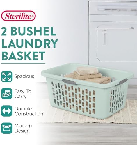 Sterilite Rectangular Laundry Basket, Plastic Clothes Hamper - Image 2