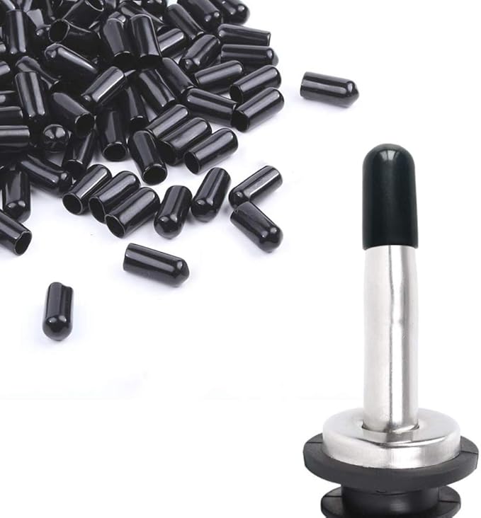 200Pcs liquor spout covers,Pourers Spouts Covers Dust Rubber Caps for Olive Oil Liquor Bottles (Black)