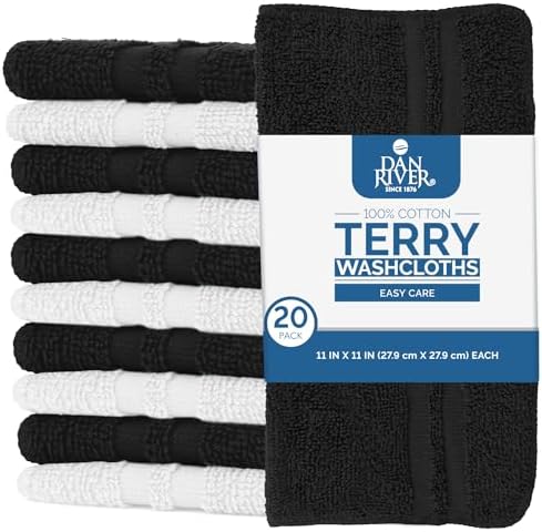 DAN RIVER 100% Cotton Washcloths 20 Pack Premium Quality Face and Body Cloth - Image 2