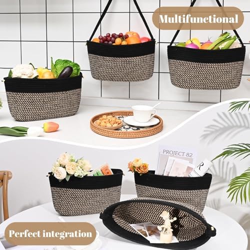 Hanging Basket, 3-Tier Woven Wall Basket - Image 3