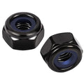 MewuDecor 1/4-20 Nylon Insert Hex Lock Nuts Locknuts, 304 Stainless Steel 18-8, Black Oxide, 50 PCS