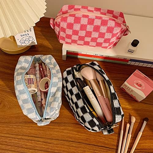 SxoSyo 2 Pcs Checkered Cosmetic Bags - Image 4