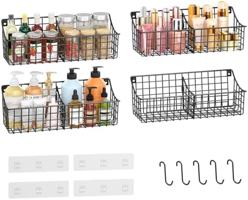 4 Pack EXTRA LARGE Hanging Wall Mount Storage Baskets by Sonyabecca