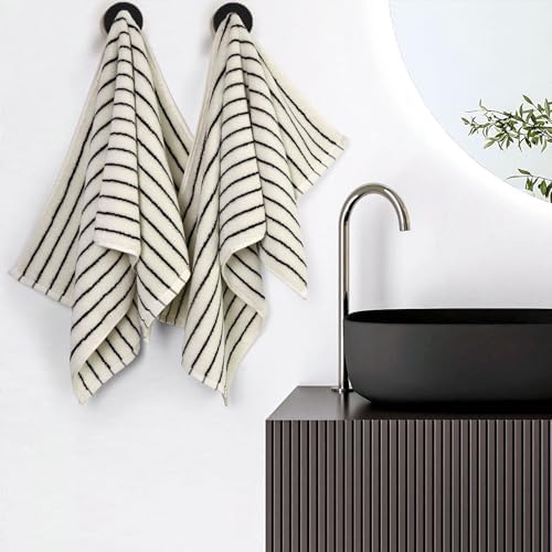Black and White Striped Hand Towels - Image 3