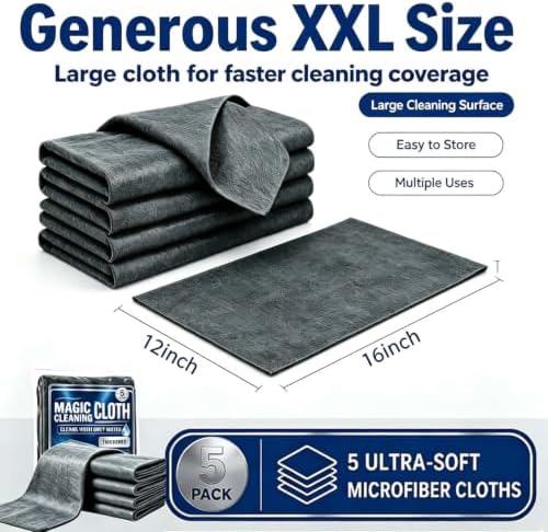 Genie Magic Cleaning Cloth, 15 Pack XXL Microfiber Cleaning Cloths - Image 3
