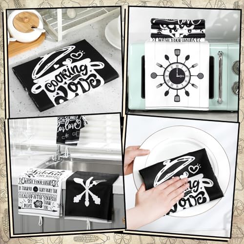 Sunnyray 6 Pcs Kitchen Towels Dish Cloths Nature Modern Absorbent Hand Tea Wash - Image 6