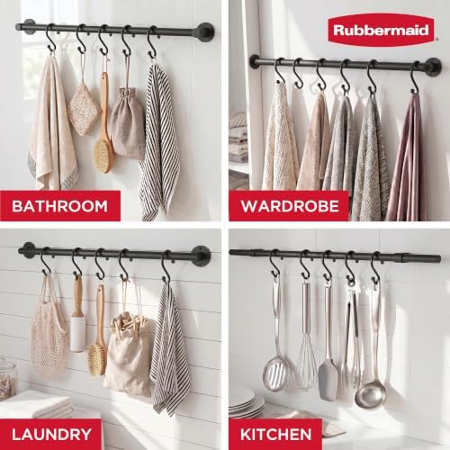 Rubbermaid Shower Hooks, Rustproof Stainless Steel S-Shaped Shower Rings - Image 5