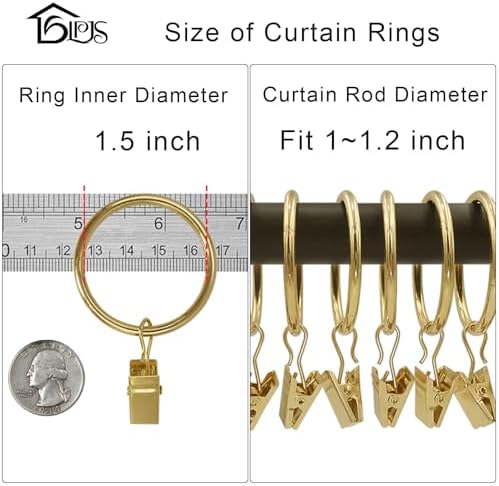 LLPJS 60 Pack Metal Curtain Rings - Image 3