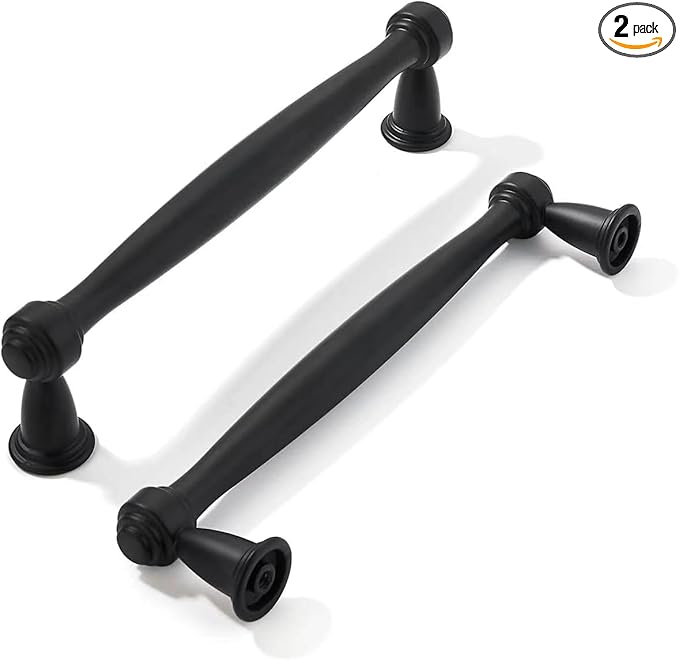 khtumeware 2 Pack 3-1/2 Inch(89mm) Black Cabinet Pulls Black Kitchen Matte Black Cabinet Handles Kitchen Cabinet Hardware for Cupboard Drawer Handles Dresser Pulls